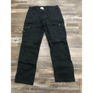 Vintage Carhartt Mens Double Knee Cargo Pants 38x32 Black Relaxed Fit